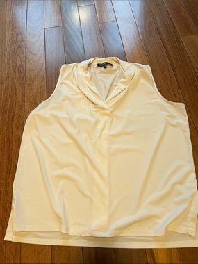 Jones New York Ivory Draped V-Neck Sleeveless Cami